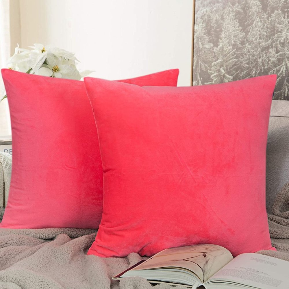 22x22 Soft Cushion Cases Velvet Pillow Covers